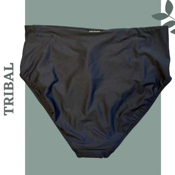 Tribal High Waisted Bikini Bottom Black - Picture 2 of 4
